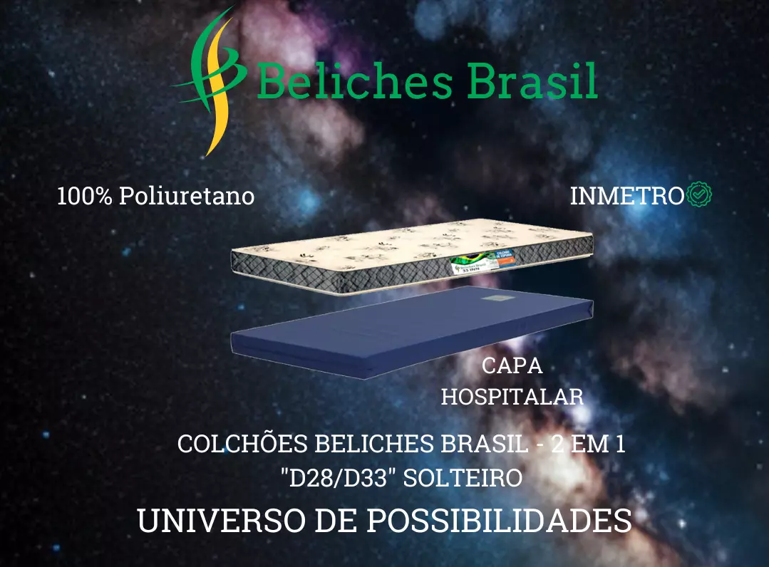 Colchões Beliches Brasil com Capa Hospitalar - 2 em 1 - 